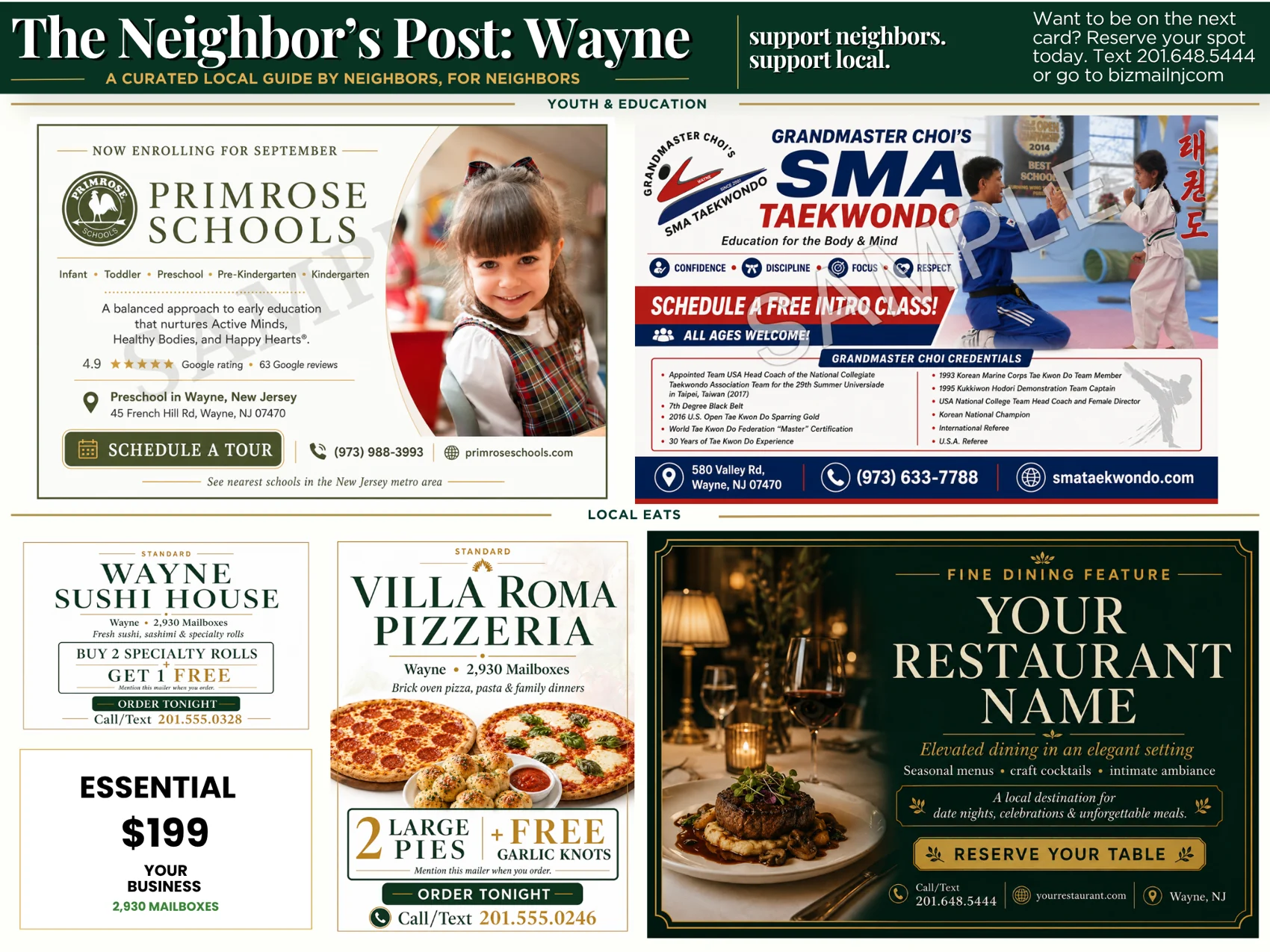Back of the Wayne shared local mailer