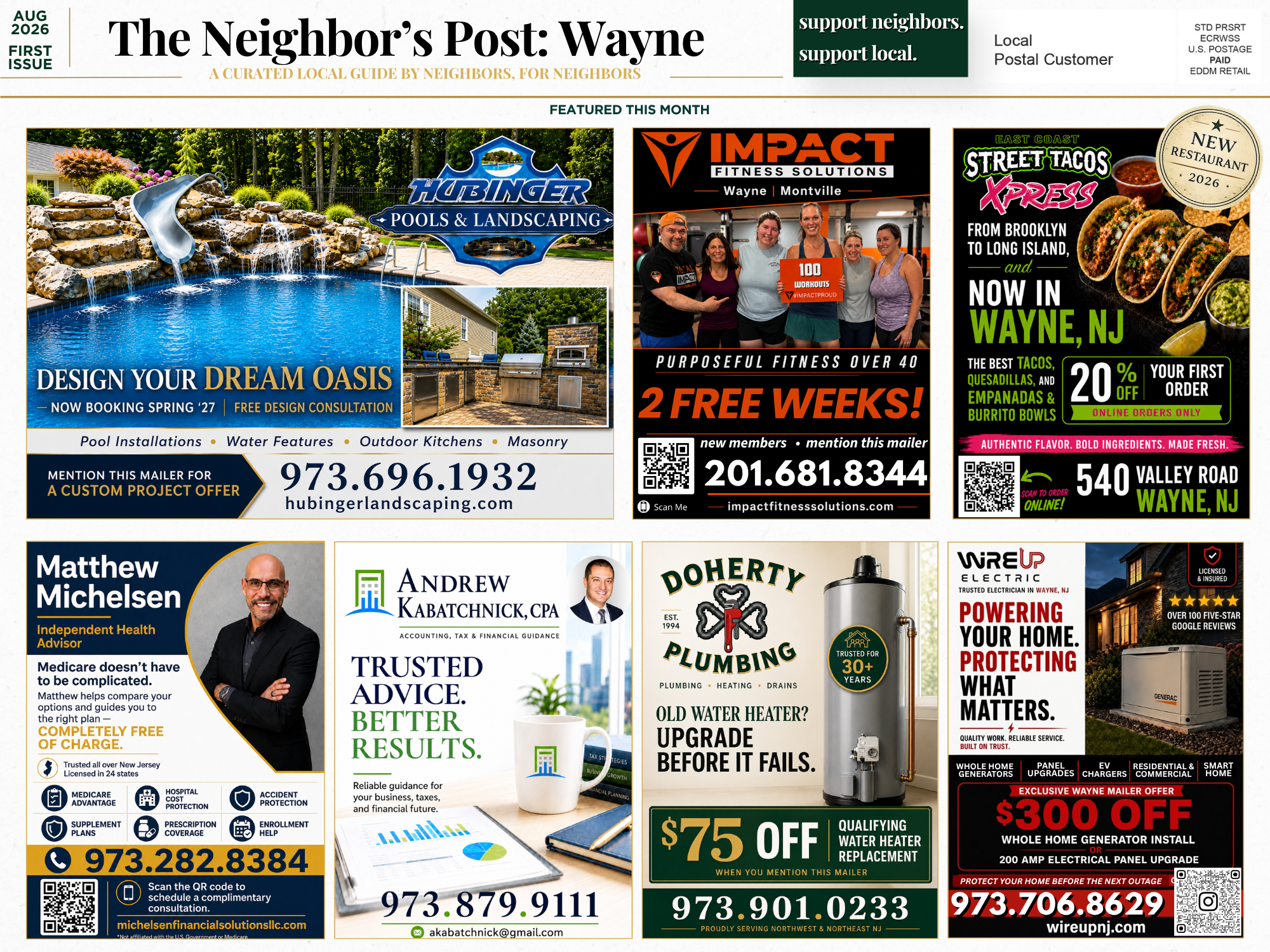 Current front-page visual of The Neighbor’s Post Wayne mail campaign